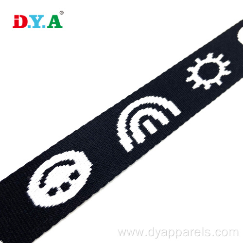 Factory wholesale black jacquard polyester jacquard webbing